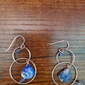Blue and Silver Dangle Earrings